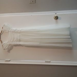 White Satin and sheer semi formal dress cosplay